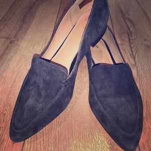 Black suede loafers. Never worn